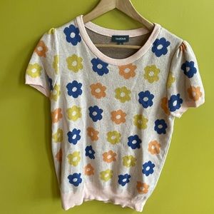 Flower power lightweight knit sweater top by ModCloth retro